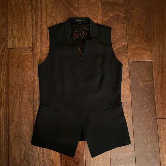 Kobi Halperin | Lace Back Rope Neck Detail Waistcoat - Black / Sz S - Picture 4 of 9